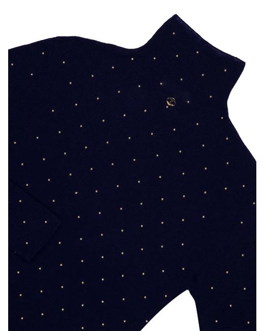 Rabanne Blue Long-Sleeved Turtleneck Wool