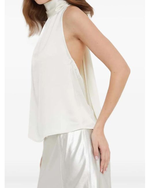 HUGO White Carloti Tie-Neck Top