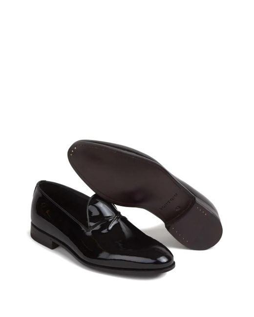 Bontoni Black Barone Tux Leather Loafers for men