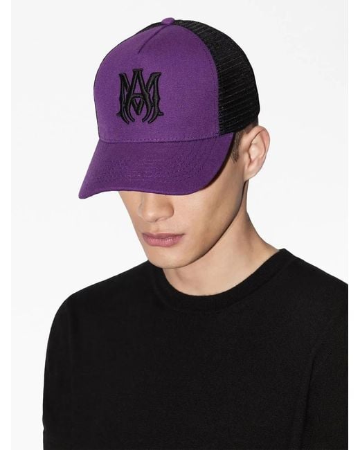 Amiri Purple Logo-Patch Trucker Cap