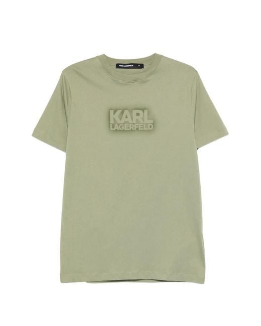Karl Lagerfeld Green Logo-Detail T-Shirt for men