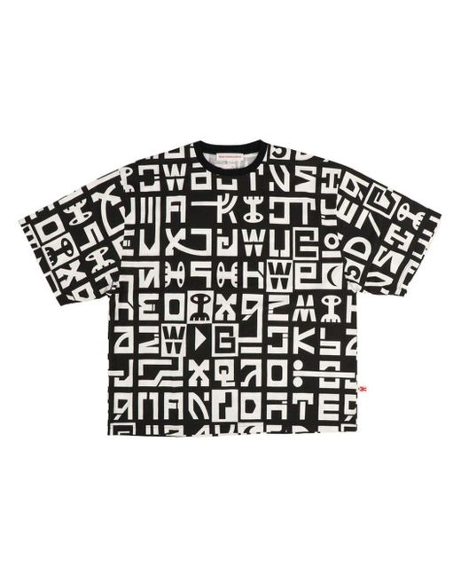 Walter Van Beirendonck Black Graphic-print Cotton T-shirt for men
