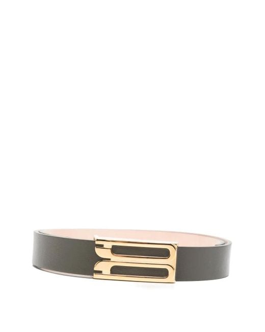 Victoria Beckham White Logo-Buckle Belt