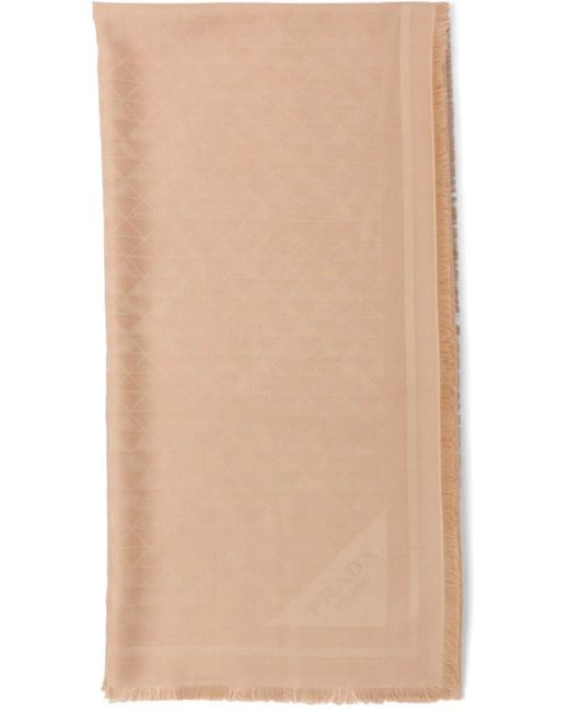 Prada Natural Silk Jacquard Scarf