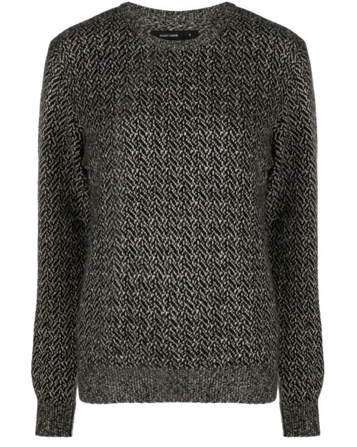 Frenckenberger Black Chevron-Pattern Cashmere Jumper