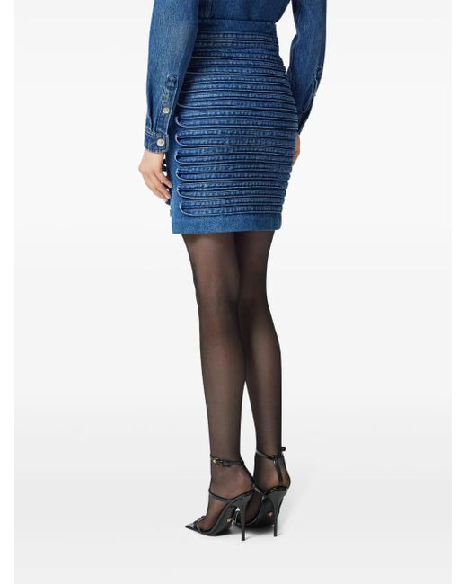 Versace Blue High-Waisted Denim Skirt