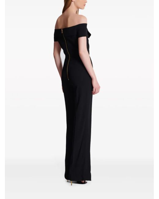 Mono largo acampanado con hombros descubiertos Balmain de color Black