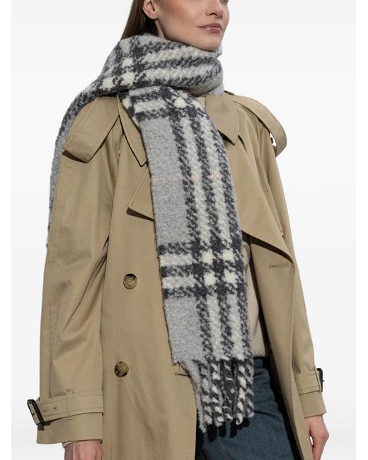 Sciarpa Con Frange di Burberry in Gray