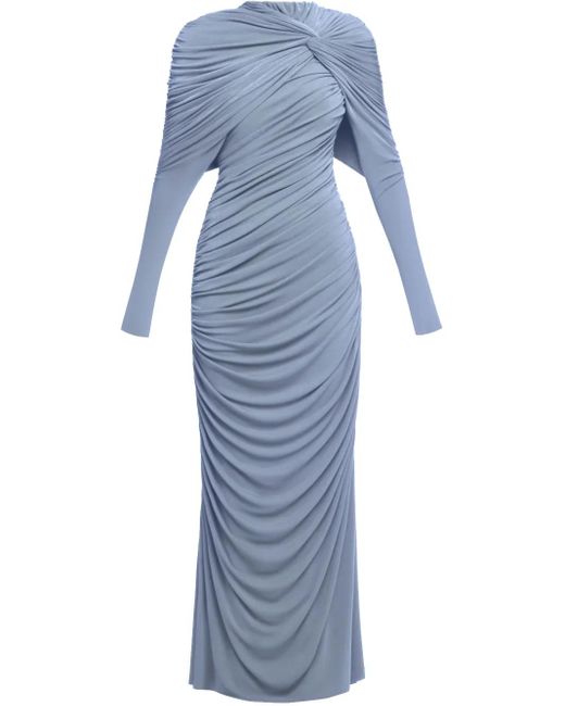 Chats by C.Dam Blue Emera Draped Dress
