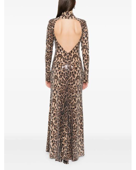 Atu Body Couture Natural Leopard-Print Dress