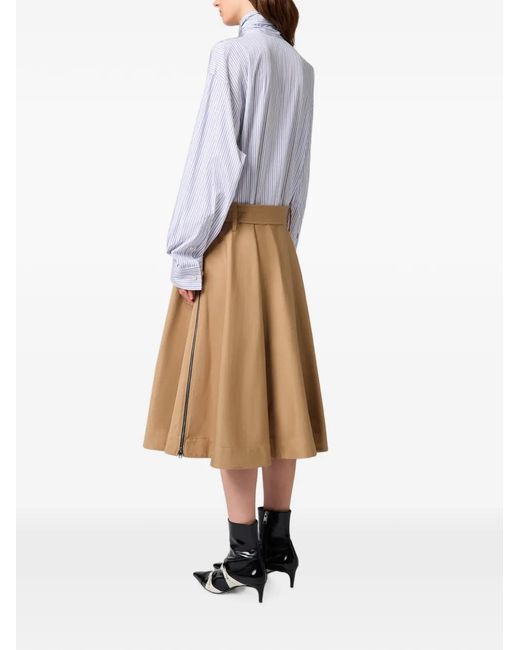 Abito Midi A Righe di MSGM in White