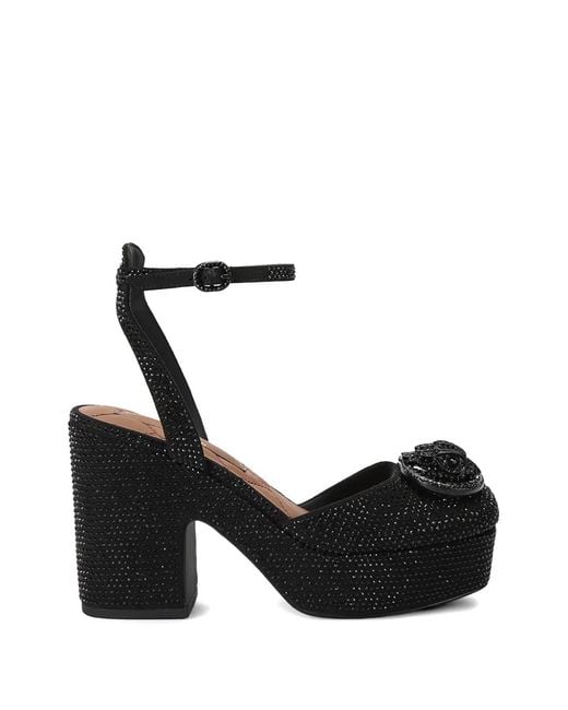Kurt Geiger Black Chelsea Crystal-Embellished Platform Sandals