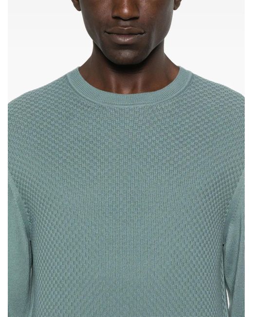 Canali Pullover Mit Korbgeflecht in Green für Herren