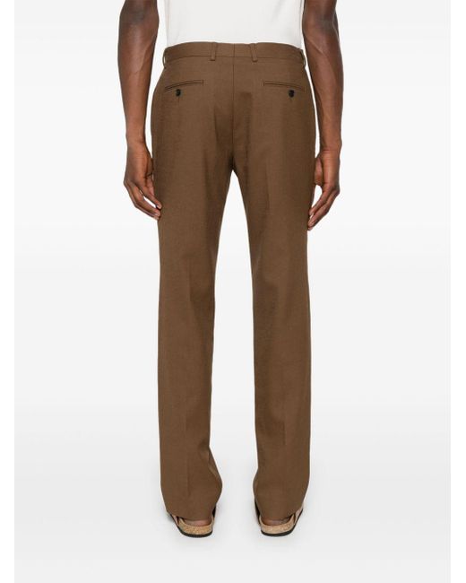 Sandro Brown Pressed-Crease Knitted Trousers for men