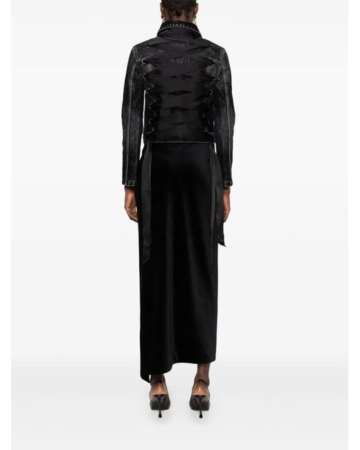Balenciaga Black Lace-Up Denim Jacket