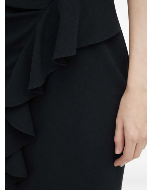 IRO Black Kami Ruffled One-Shoulder Mini Dress