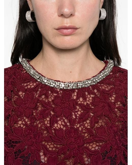 Self-Portrait Red Embellished Blouse