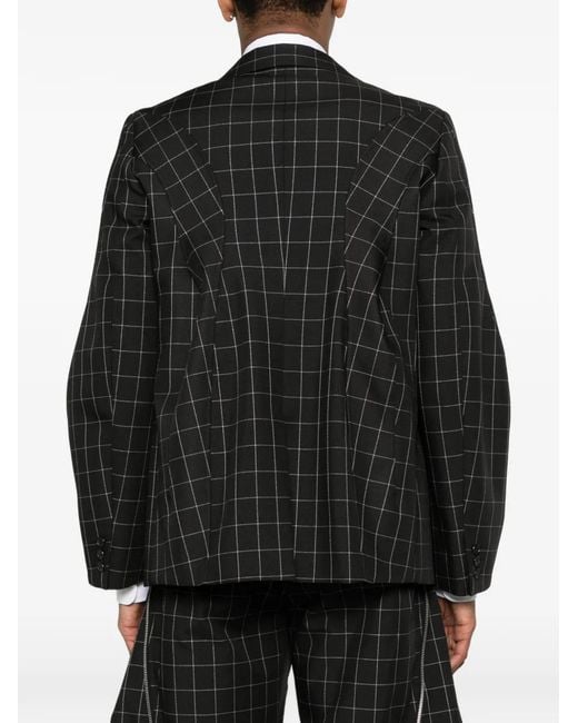 Comme des Garçons Black Windowpane Check Tailored Blazer for men