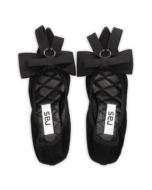 Ras Black 50Mm Bow-Detail Kitten-Heel Pumps