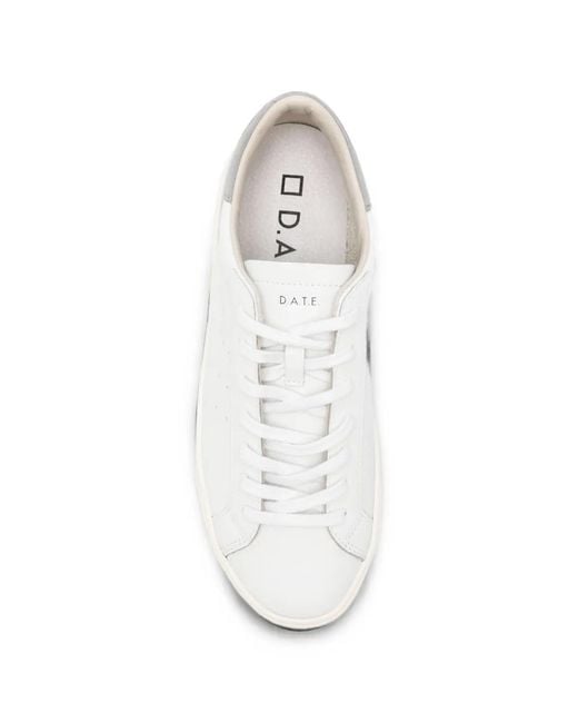 Date White Perforated Panelled Sneakers for men