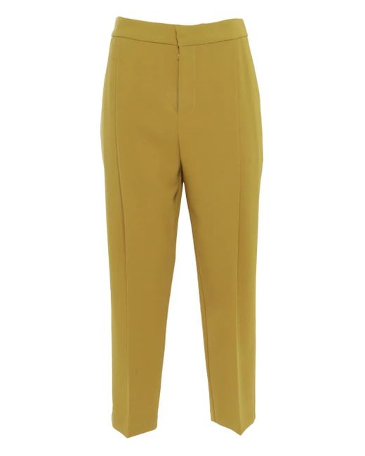 Elisabetta Franchi Yellow Pleated Tailored Trousers