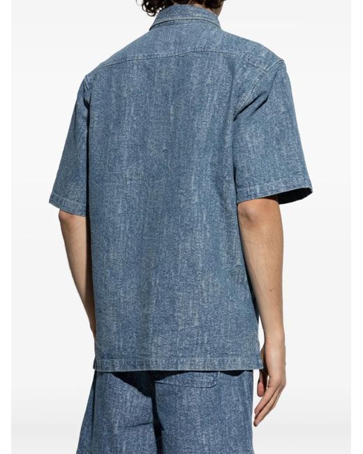 Samsøe & Samsøe Blue Washed Denim Shirt for men