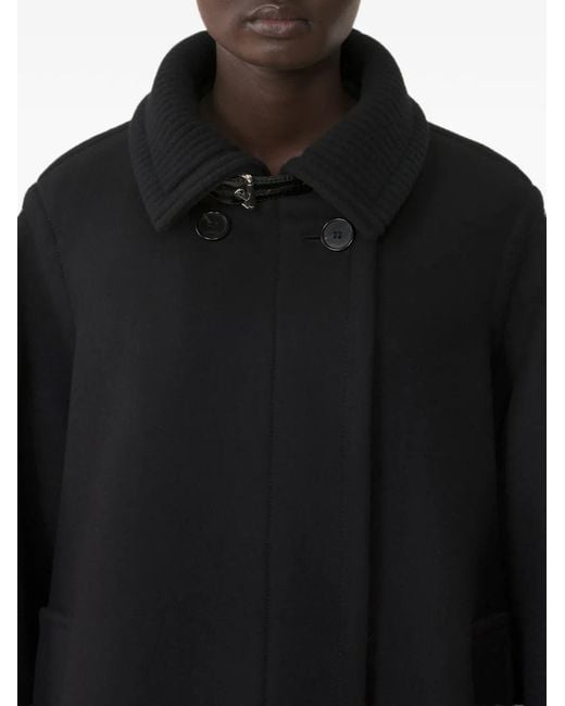Lanvin Black Buckled-Collar Double-Breasted Coat