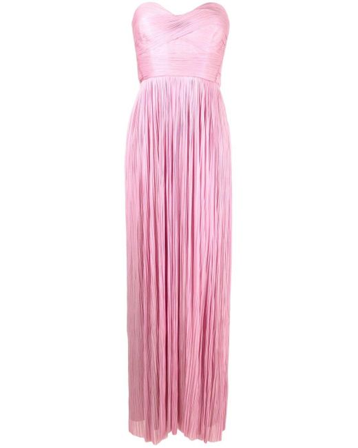 Maria Lucia Hohan Pink Karlie Pleated Maxi Dress