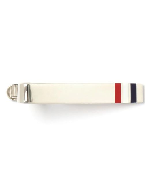 Fermacravatta A Righe di Thom Browne in White da Uomo