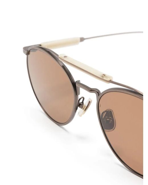 Brunello Cucinelli Natural Bc2004St Pilot-Frame Sunglasses