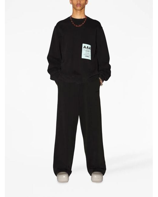 Ambush Black Pass-Patch Cotton Sweatshirt for men