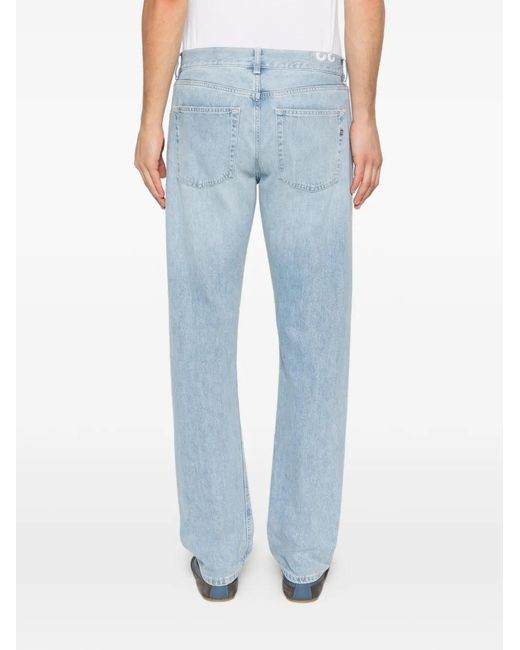 Dondup Blue Jean Droit À Effet Usé for men