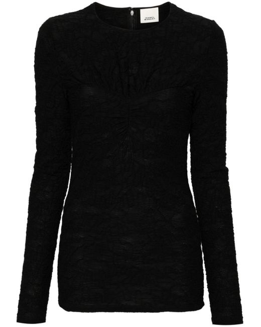 Isabel Marant Floride Ruched T-shirt Black