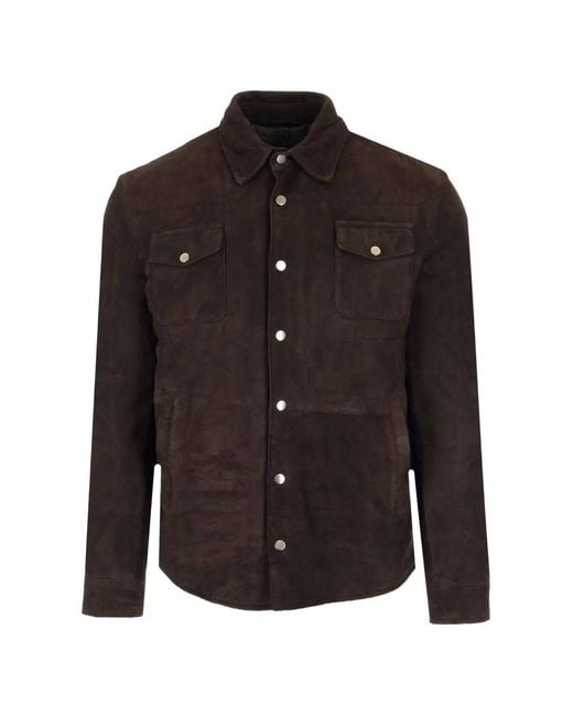 Al Duca D'aosta Black Quilted Suede Jacket for men