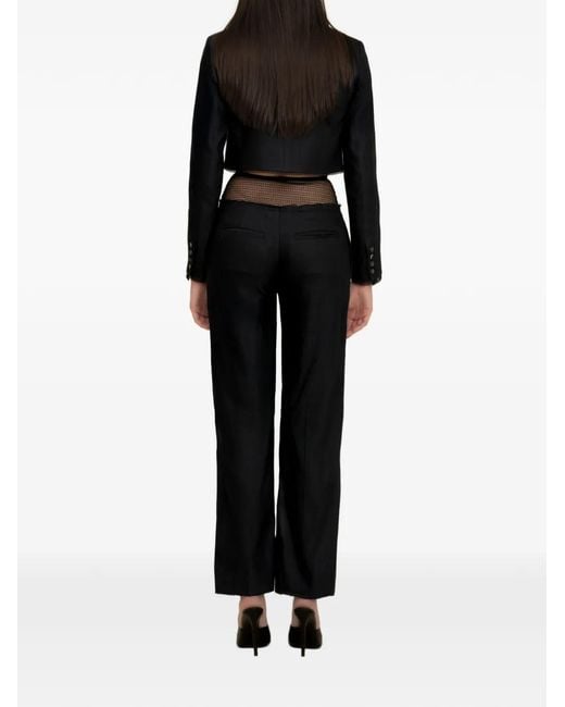 Contessa Mills Black Laissez Lace-Insert Trousers