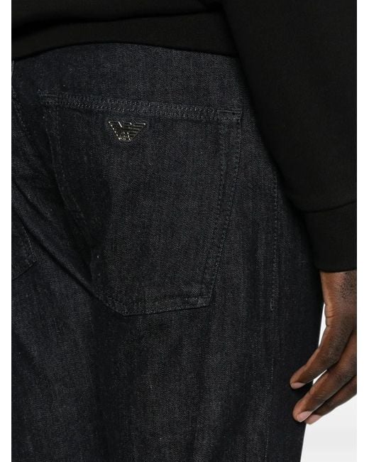 Emporio Armani Black Logo-Plaque Jeans for men