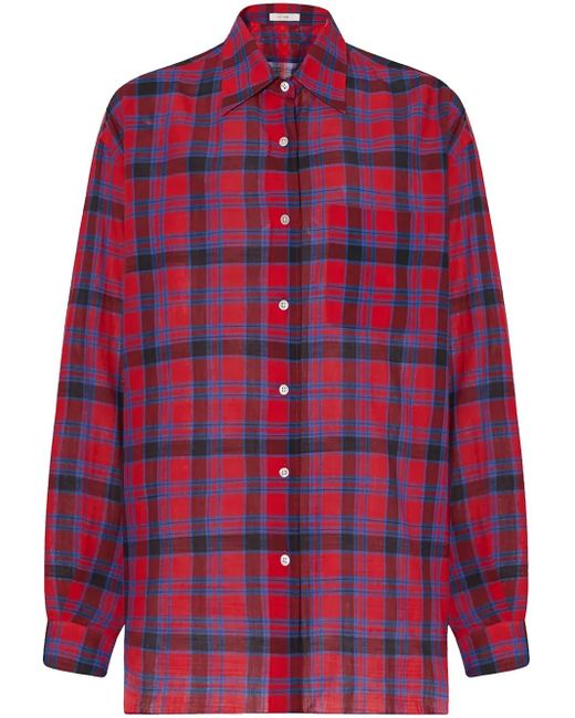 The Row Red Nesson Shirt In Cotton