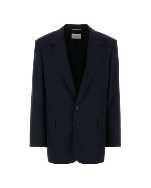 Saint Laurent Blue Single-Breasted Blazer