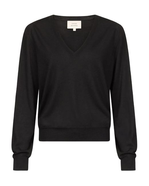 Loulou de Saison Black Julio V-Neck Cashmere Sweater