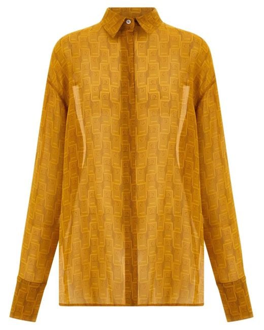 Ferragamo Yellow Women Monogram Shirt