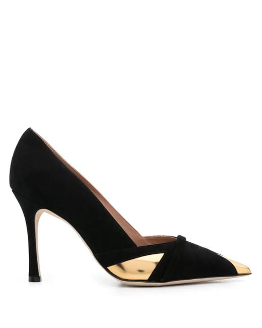 Malone Souliers Black 100Mm Contrasting-Panel Pumps