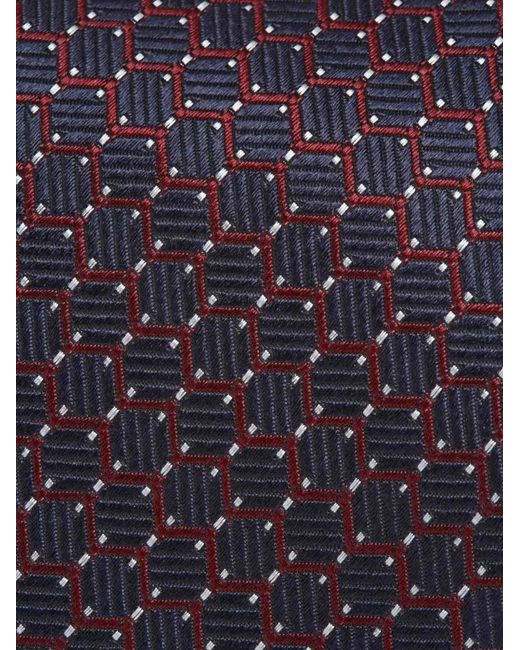 Zegna Purple Geometric-Pattern Tie for men
