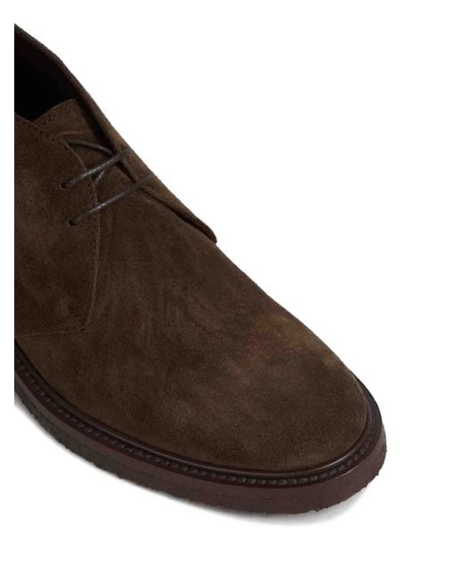 Henderson Brown Lace-Up Suede Boots for men