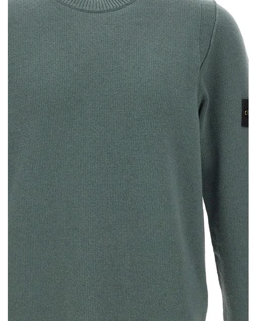 Stone Island Green 5100072 Lambswool Crewneck Jumper for men