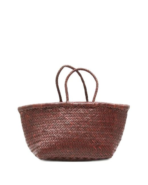 Dragon Diffusion Brown Small Triple Jump Leather Tote Bag