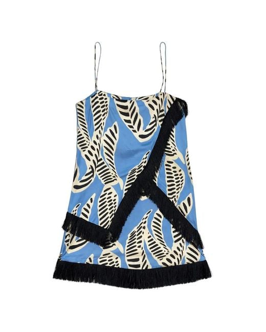 blue ribbed mini dress Reckless Glamour Fringe Mini Dress Teal Crush main image 0