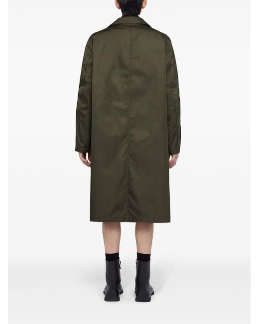 Jil Sander Green Button-Up Raincoat for men