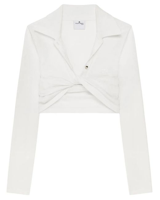 Courreges White Polo Twist-Detailing Shirt