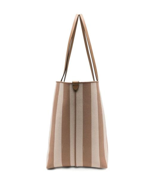 Fendi Natural Große Tote Bag Mit Streifen