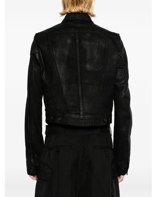 Julius Black Coated Cropped Jacket for men